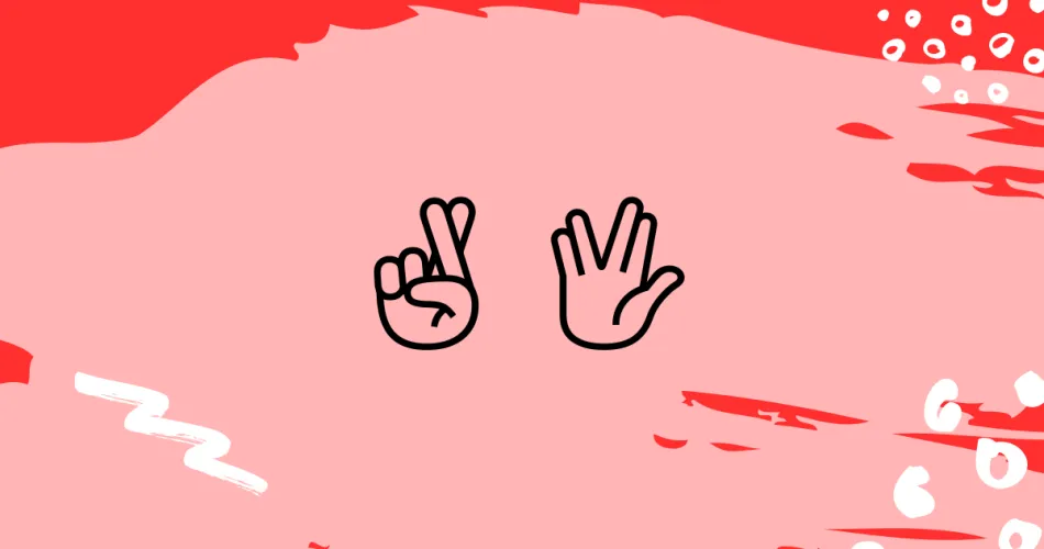 Crossed Fingers And Vulcan Salute Emoji Meaning