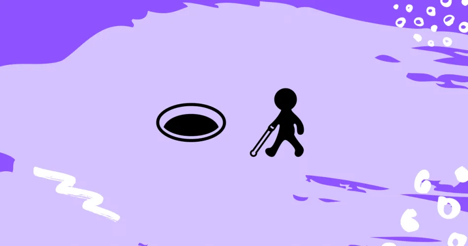 Hole And Man With White Cane Emoji Meaning